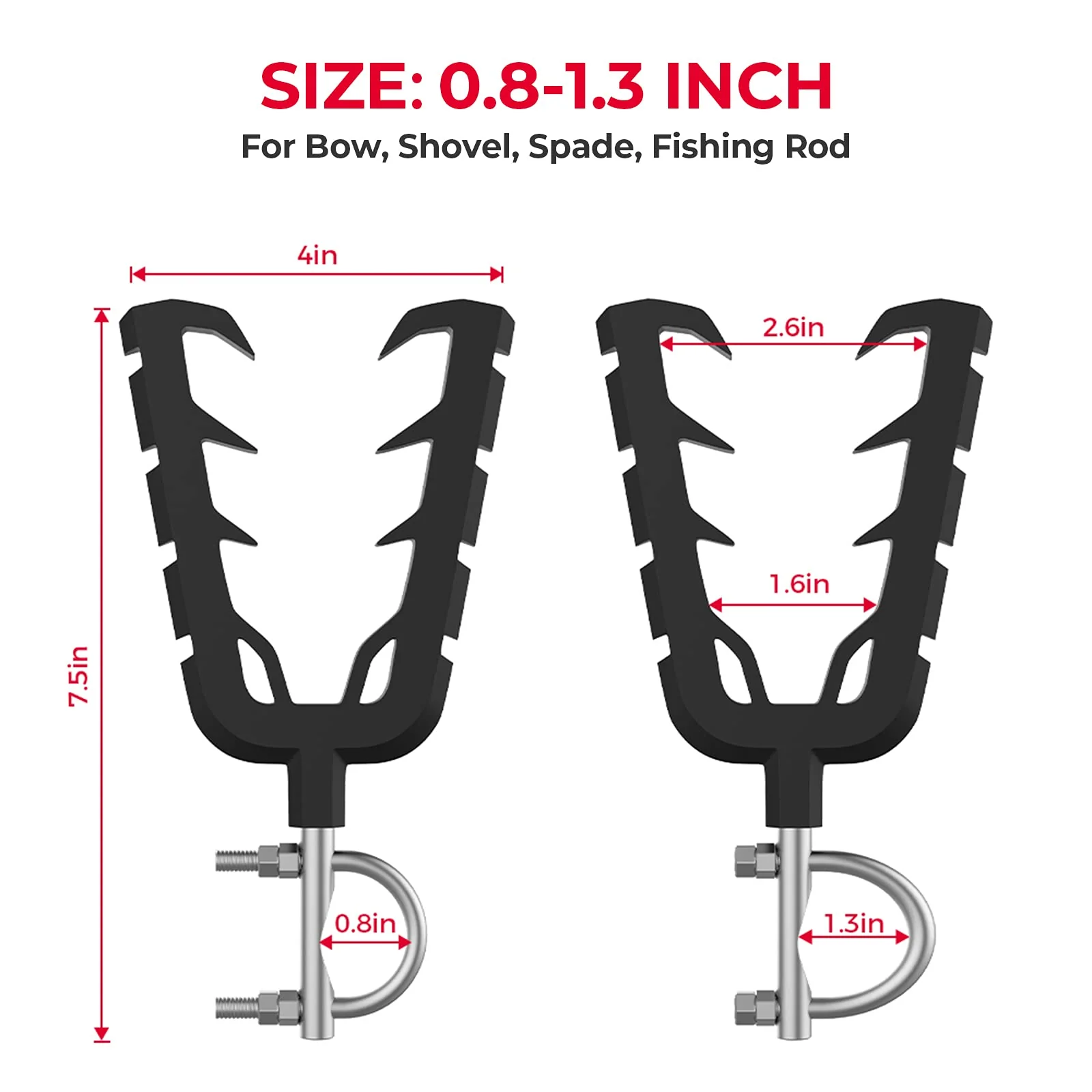 ATV Gun Mount and Bow Tools Rack with Rubber Straps - Image 4
