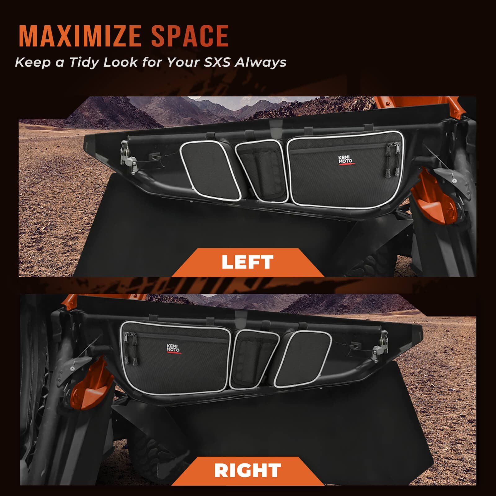 Front Door Bags & Front Lower Door Inserts for Can-Am Maverick X3 - Image 4