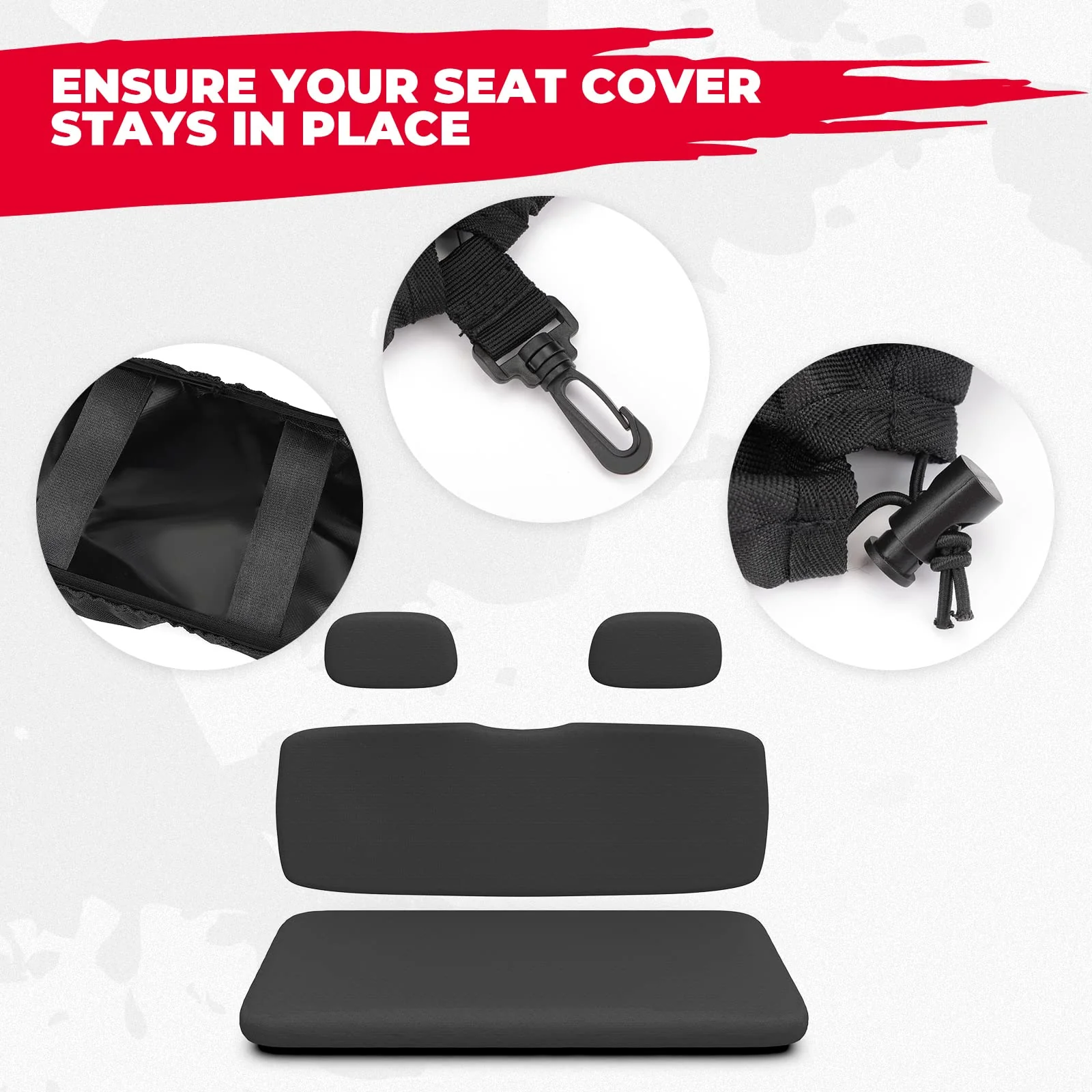 Seat Covers w/ Back Seat Cover for Polaris Ranger 500 700 800 - Image 6