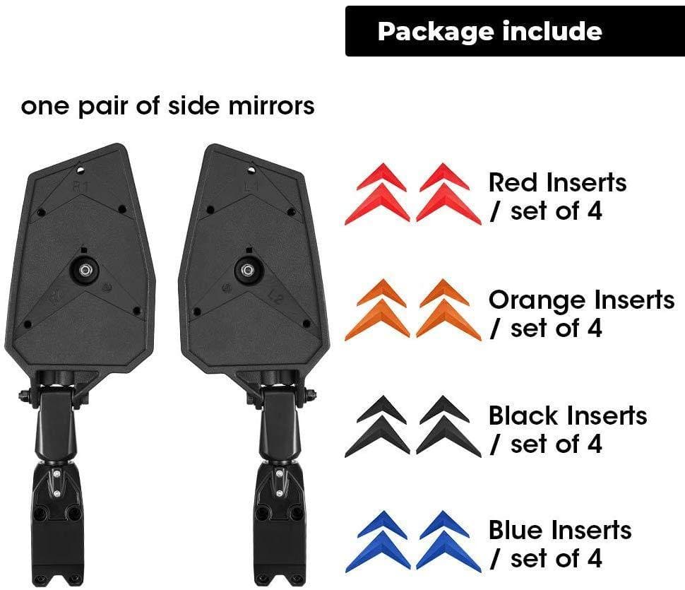 Color Insert Side Mirrors For 1.75" UTV Roll Bar Yamaha - Image 10